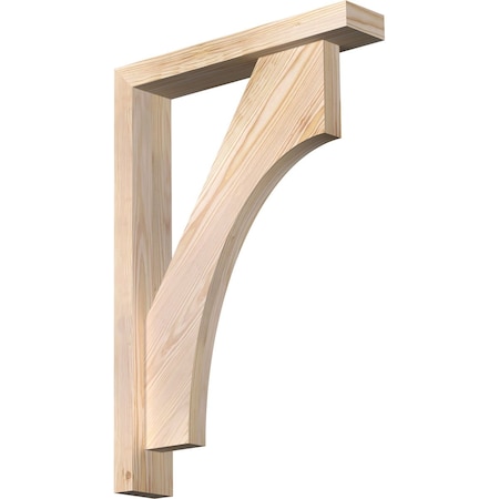 Ekena Millwork Westlake Block Smooth Bracket w/ Offset Brace, Douglas Fir, 3 1/2"W x 18"D x 26"H BKT0402X18X26WTL05SDF